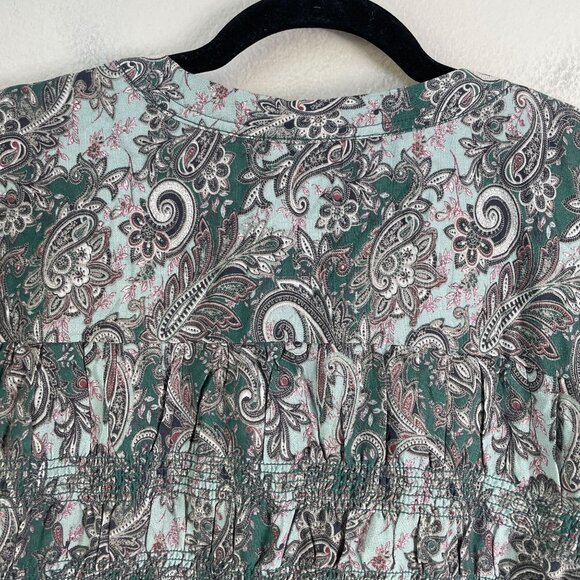 Knox Rose Womens Plus XXL Paisley Long Sleeve Boho Blouse Top - Picture 10 of 10
